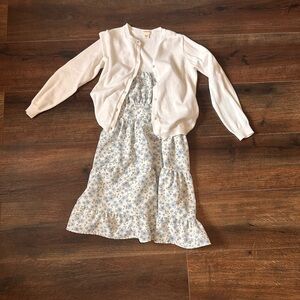 Crewcuts White and Blue Floral Kids Casual Dress